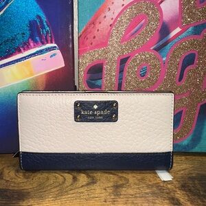 Kate Spade New York Bay Street Lacey Pebbled Color Block Snap Wallet